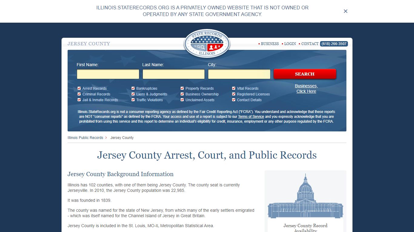 Jersey County Arrest, Court, and Public Records